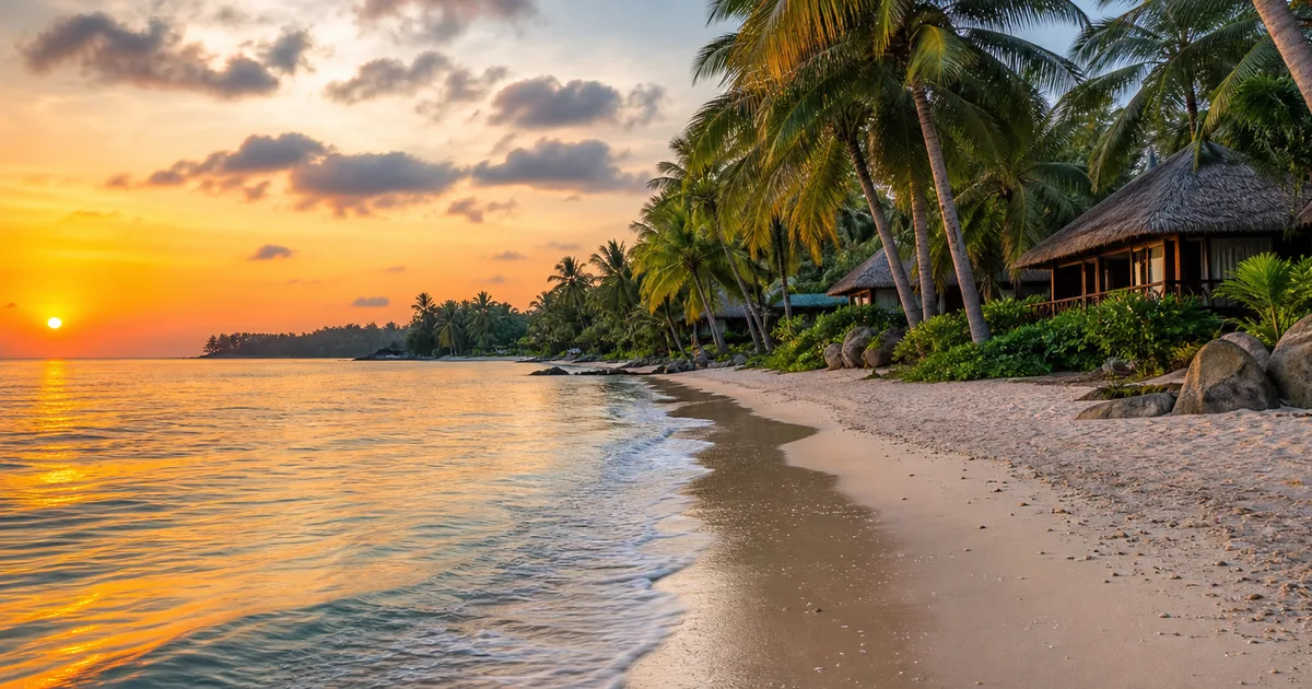 Ong Lang beach at sunset, Phu Quoc